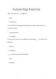 English Worksheet: Future Gap Exercise
