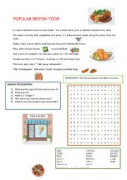 English Worksheet: Popular British Food