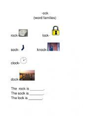 English Worksheet: -ock word families