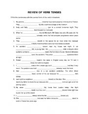 English Worksheet: MIXED TENSES EXERCISES
