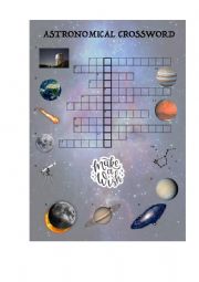 English Worksheet: Astronomical Crossword