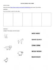 English Worksheet: Farm animals old Mac Donald