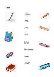 English Worksheet: School objects