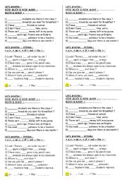 Let us practise - Articles - (how) much & (how) many