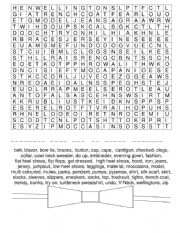 English Worksheet: WORDSEARCH: CLOTHES