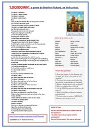 English Worksheet: LOCKDOWN, a poem. 