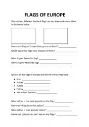 English Worksheet: Flags of europe 