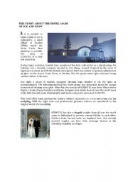 English Worksheet: READING THE ICE HOTEL