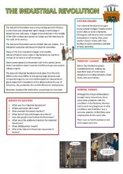 English worksheet: THE INDUSTRIAL REVOLUTION