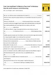 English Worksheet: FCE-Social Distancing-word formation (level B2).  Answer key included.