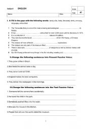 English Worksheet: Present, past and future passive voice