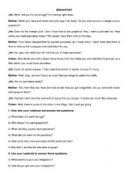 English Worksheet: Breakfast