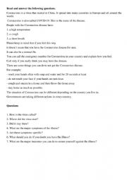 English worksheet: Covid-19