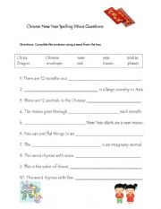 English Worksheet: Chinese new year