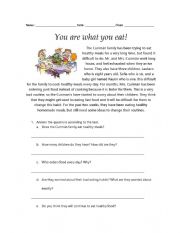 English worksheet: We are what we eat