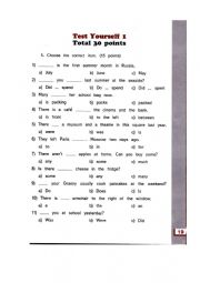 English Worksheet: Test yourself 1 (page 19)