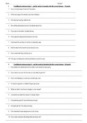 English Worksheet: Test Conditionals