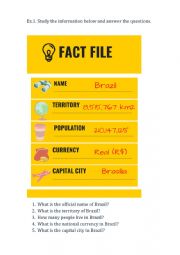 English Worksheet: Brazil Fact File