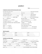 English Worksheet: simple present sing, plural, daily routine