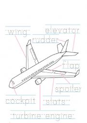 English Worksheet: parts of the plane