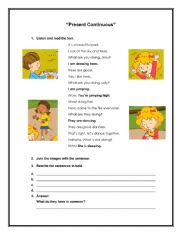 English Worksheet: Identify Present Continuous