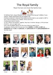 English Worksheet: Royal Reduced family tree for Georges and Charlotte