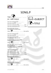 English Worksheet: SongWS_Wonderful World by S. Cooke