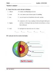 English Worksheet: Volcanoes WS