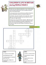 English worksheet: Children�s life during World War II