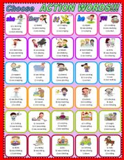 English Worksheet: Actions words