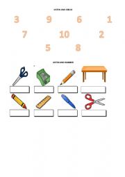 Numbers and Classroom Objects