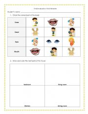 Test of parts of the body and parts of the house