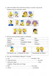 English Worksheet: The Simpsons