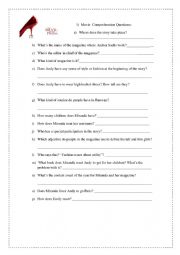 English Worksheet: The Devil wears prada