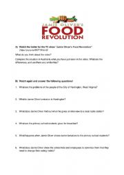 English Worksheet: jamie oliver food revolution