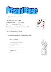 English Worksheet: present tense 