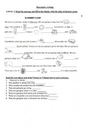 Descriptive writing activities