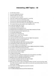 50 Interesting JAM Topics 