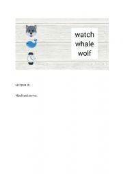 English Worksheet: Letter W words