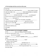 English Worksheet: Present Tenses and Should