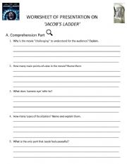 Worksheet of Presentation on Jacob s Ladder movie