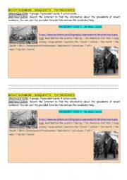 English Worksheet: 0.0DG - Mount Rushmore WEBQUEST II - PRESIDENTS - 01.4 Abraham Lincoln