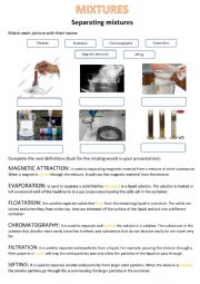 English worksheet: Mixtures