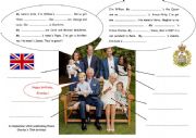 English Worksheet: A happy royal family 