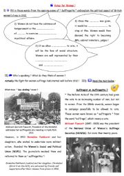 English worksheet: Votes for Women : Suffragette or Suffragist ? 