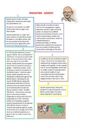 English Worksheet: Mahatma Gandhi