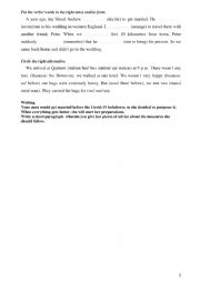 English Worksheet: Wedding during Covid-19