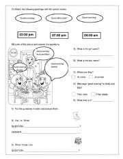 English Worksheet: Parts of the day 