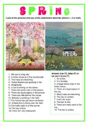 English Worksheet: Picture description - Spring