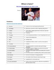 Ted Talk Worksheet Where Is Home